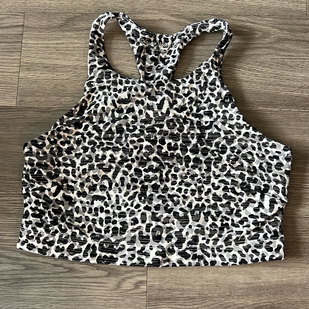 Leopard sports bra top from Outdoor Voices